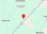 Google map thumbnail showing Culpeper Battlefields State Park's location
