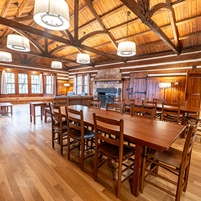interior of Douthat lodge
