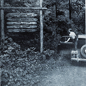 Original entrance sign to Douthat
