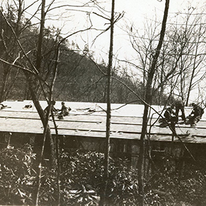 Picnic shelter under construction at Hungry Mother