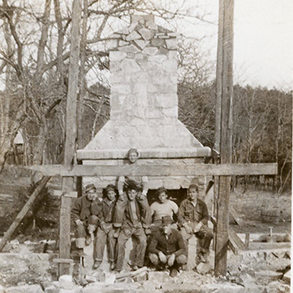 Staunton River rock chimney at at picnic shelter